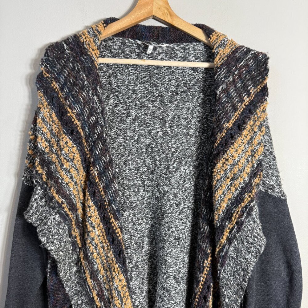 BKE Open Weave Knit Cardigan Sweater Women's Large Eclectic Grandpa Western Wool - Picture 6 of 15